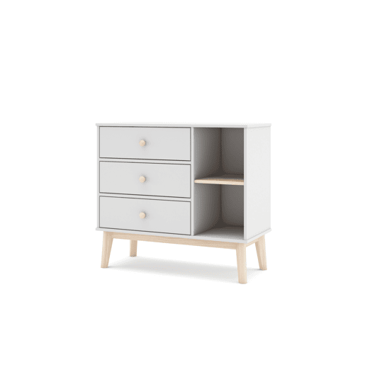 Cómoda 3 gavetas e 2 nichos NUBA branco