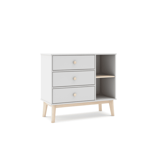 Cómoda 3 gavetas e 2 nichos NUBA branco
