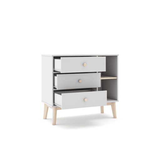 Cómoda 3 gavetas e 2 nichos NUBA branco
