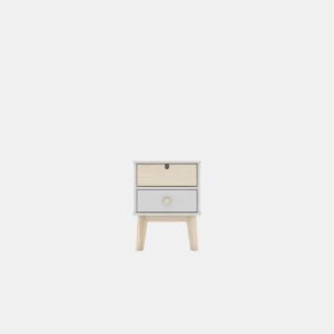 Mesa de cabeceira 2 gavetas NUBA branco