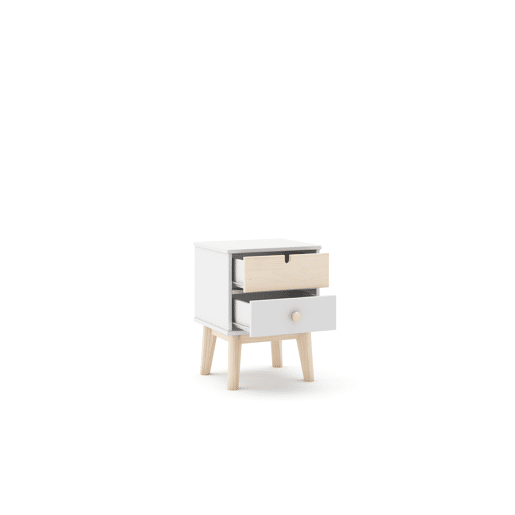 Mesa de cabeceira 2 gavetas NUBA branco Mesa de cabeceira 2 gavetas NUBA branco