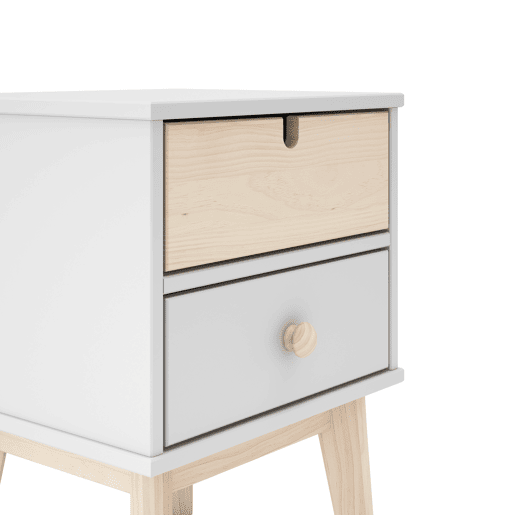 Mesa de cabeceira 2 gavetas NUBA branco Mesa de cabeceira 2 gavetas NUBA branco