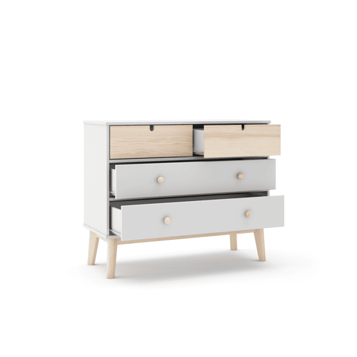 Cómoda 2 gavetas grandes 2 pequenas NUBA branco Cómoda 2 gavetas grandes 2 pequenas NUBA branco