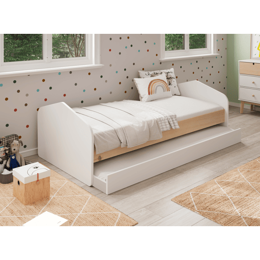 Cama juvenil branca 90x200cm NUBA