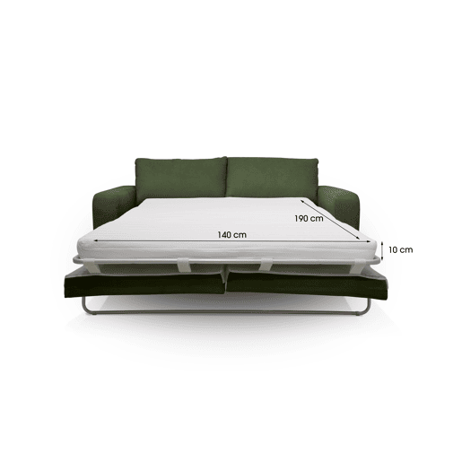 Sofá cama de 3 lugares SWEET com abertura italiana cor verde água