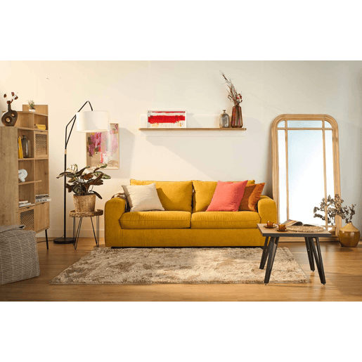 Sofá cama de 3 lugares SWEET com abertura italiana cor mostarda