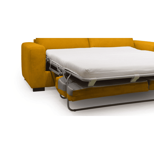 Sofá cama de 3 lugares SWEET com abertura italiana cor mostarda