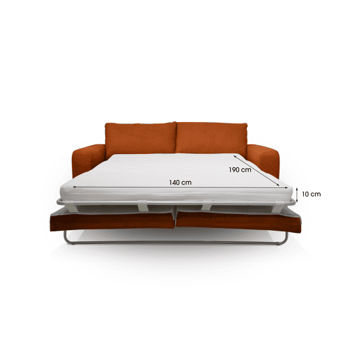 Sofá cama de 3 lugares SWEET com abertura italiana cor terra