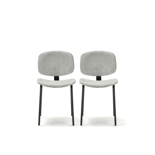 Conjunto de 2 cadeiras de cozinha fixas DECO II corduroy cinza