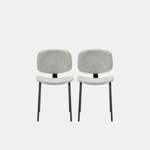 Conjunto de 2 cadeiras de cozinha fixas DECO II corduroy cinza