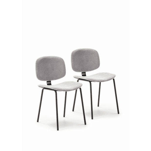 Conjunto de 2 cadeiras de cozinha fixas DECO II corduroy cinza