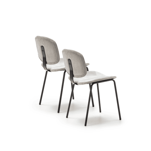 Conjunto de 2 cadeiras de cozinha fixas DECO II corduroy cinza