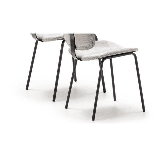Conjunto de 2 cadeiras de cozinha fixas DECO II corduroy cinza