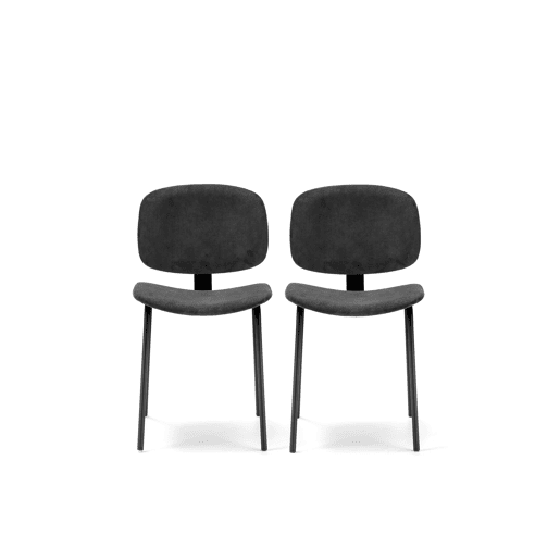 Conjunto de 2 cadeiras de cozinha fixas DECO II corduroy preto