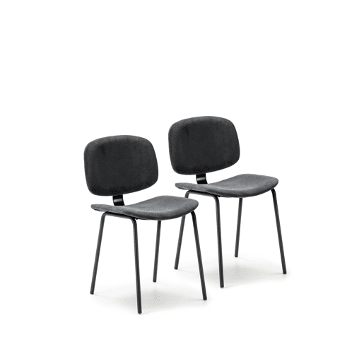 Conjunto de 2 cadeiras de cozinha fixas DECO II corduroy preto