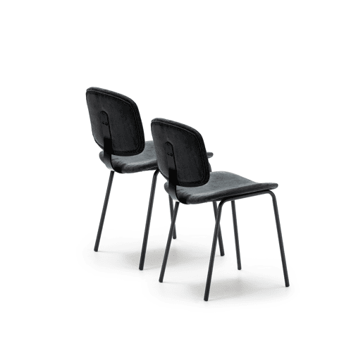 Conjunto de 2 cadeiras de cozinha fixas DECO II corduroy preto