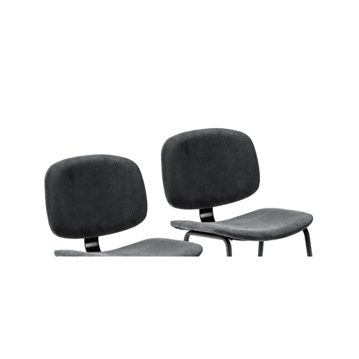 Conjunto de 2 cadeiras de cozinha fixas DECO II corduroy preto