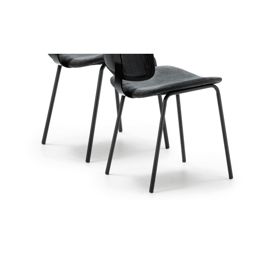 Conjunto de 2 cadeiras de cozinha fixas DECO II corduroy preto