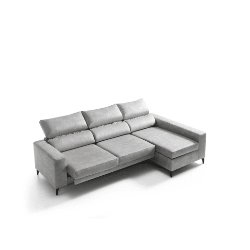 Chaise longue BLINK dereita 4 lugares cinza claro