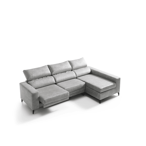 Chaise longue BLINK dereita 4 lugares cinza claro