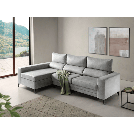 Chaise longue BLINK esquerda 4 lugares cinza claro