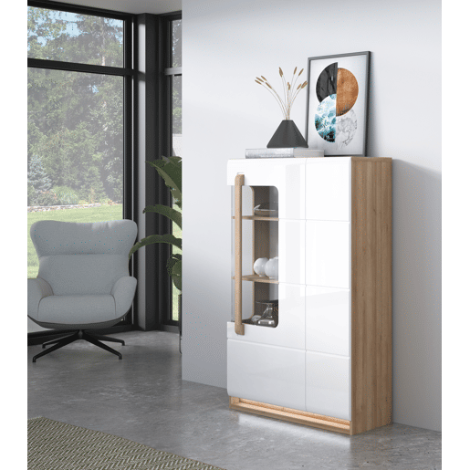 Vitrine com porta de vidro MONTREAL branco Vitrine com porta de vidro MONTREAL branco