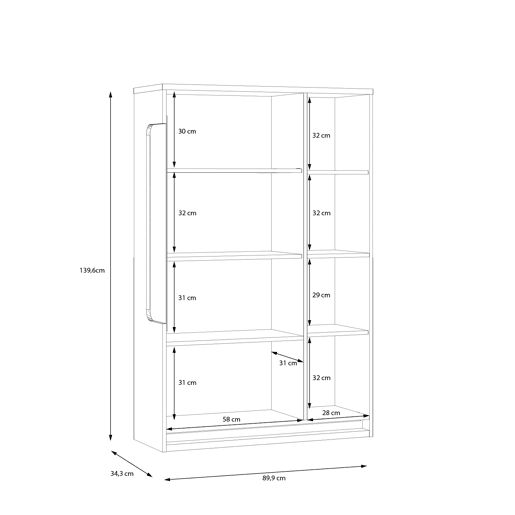 Vitrine com porta de vidro MONTREAL branco Vitrine com porta de vidro MONTREAL branco