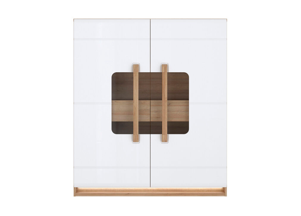 Vitrina de 2 puertas 2 cajones montreal blanco