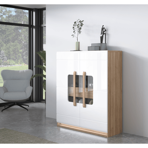 Vitrine com 2 portas de vidro MONTREAL branco Vitrine com 2 portas de vidro MONTREAL branco