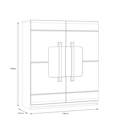 Vitrine com 2 portas de vidro MONTREAL branco Vitrine com 2 portas de vidro MONTREAL branco