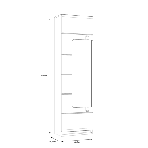 Vitrine alta com 1 porta MONTREAL branco Vitrine alta com 1 porta MONTREAL branco
