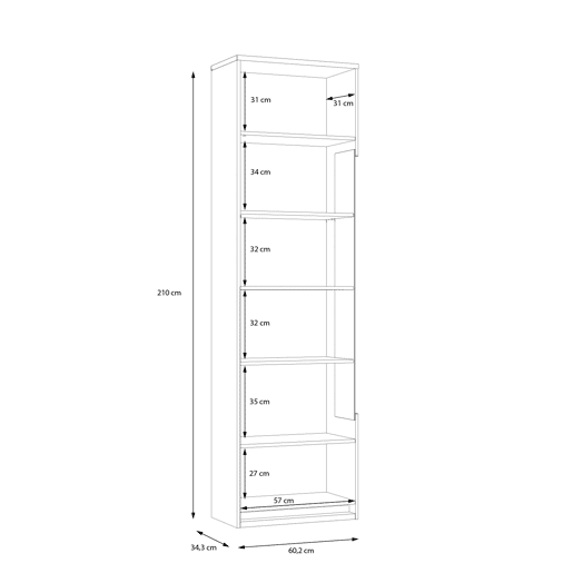 Vitrine alta com 1 porta MONTREAL branco Vitrine alta com 1 porta MONTREAL branco