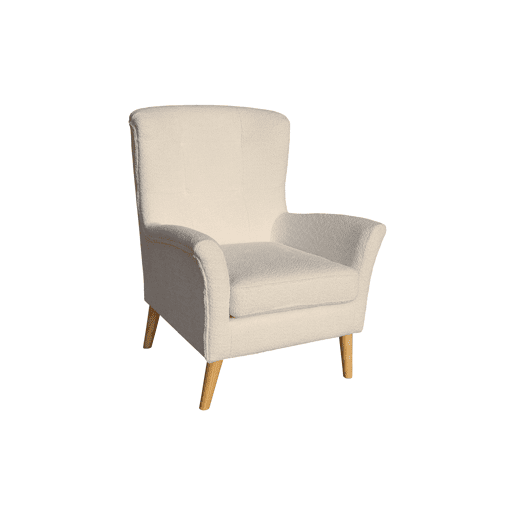 Poltrona decorativa cor branca LEONOR Poltrona decorativa cor branca LEONOR