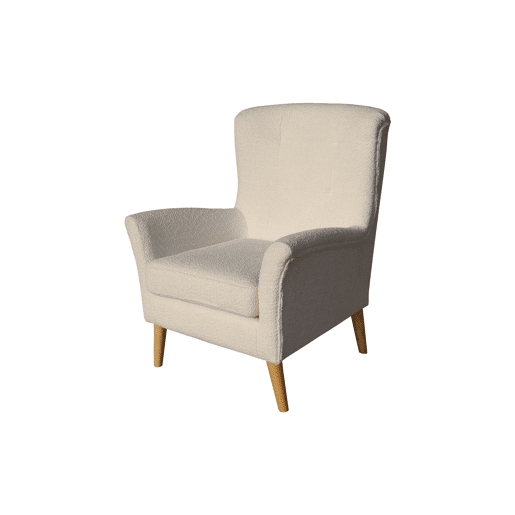 Poltrona decorativa cor branca LEONOR Poltrona decorativa cor branca LEONOR