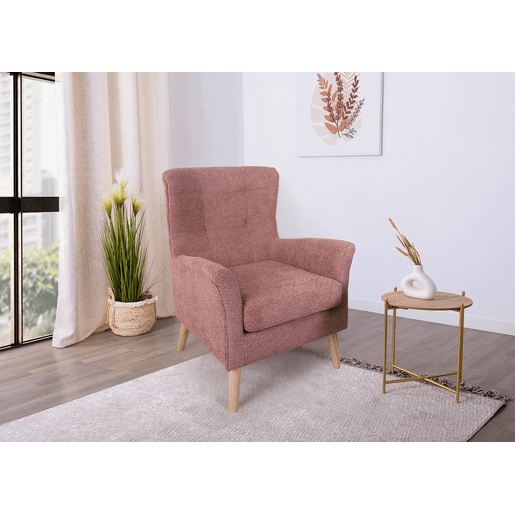 Poltrona decorativa cor rosa LEONOR Poltrona decorativa cor rosa LEONOR