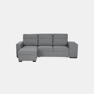 Chaise longue com cama HARRISON reversível 3 lugares cinza