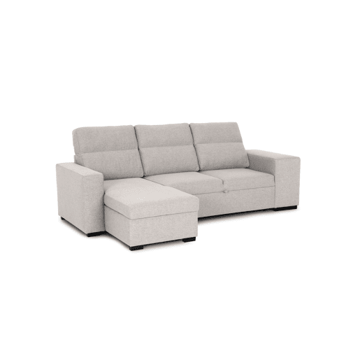 Chaise longue com cama HARRISON reversível 3 lugares bege