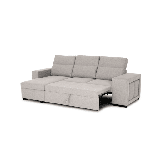 Chaise longue com cama HARRISON reversível 3 lugares bege