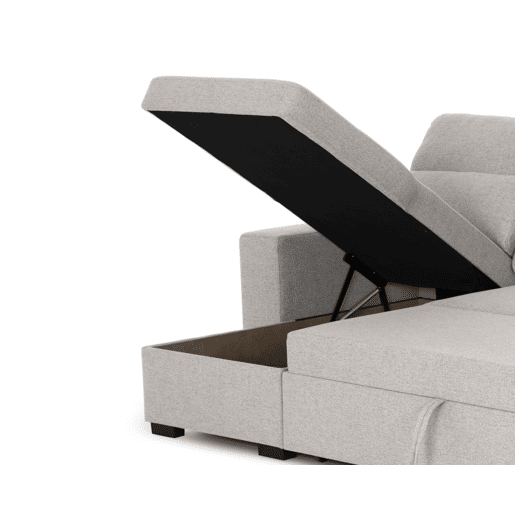Chaise longue com cama HARRISON reversível 3 lugares bege