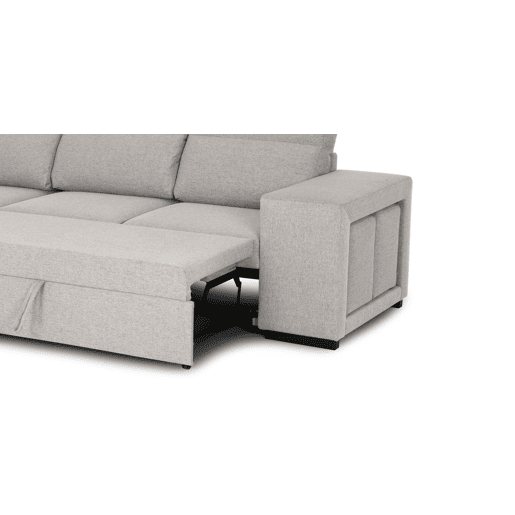 Chaise longue com cama HARRISON reversível 3 lugares bege
