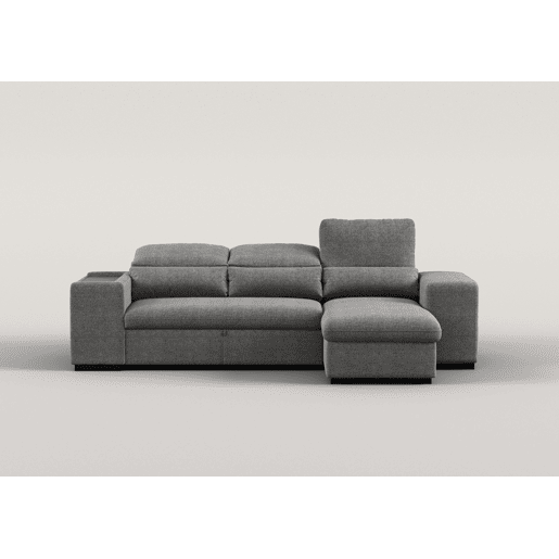 Chaise longue com cama HOXTON reversível 4 lugares cinza