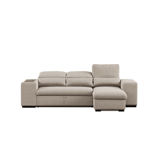 Chaise longue com cama HOXTON reversível 4 lugares bege