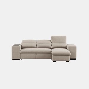 Chaise longue com cama HOXTON reversível 4 lugares bege