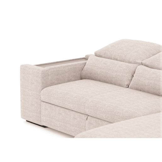 Chaise longue com cama HOXTON reversível 4 lugares bege