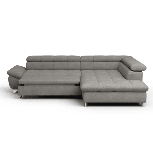 Sofá de canto com cama GEMINI lado dereito cor cinza