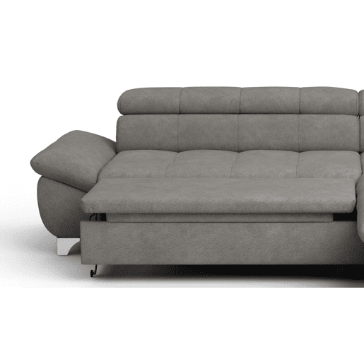 Sofá de canto com cama GEMINI lado dereito cor cinza