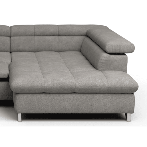 Sofá de canto com cama GEMINI lado dereito cor cinza