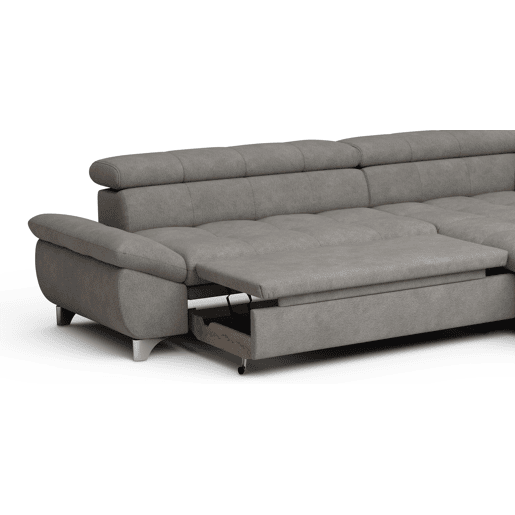 Sofá de canto com cama GEMINI lado dereito cor cinza