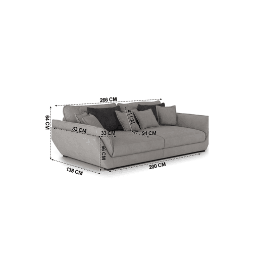Sofá 4 lugares PEACE XL antracite