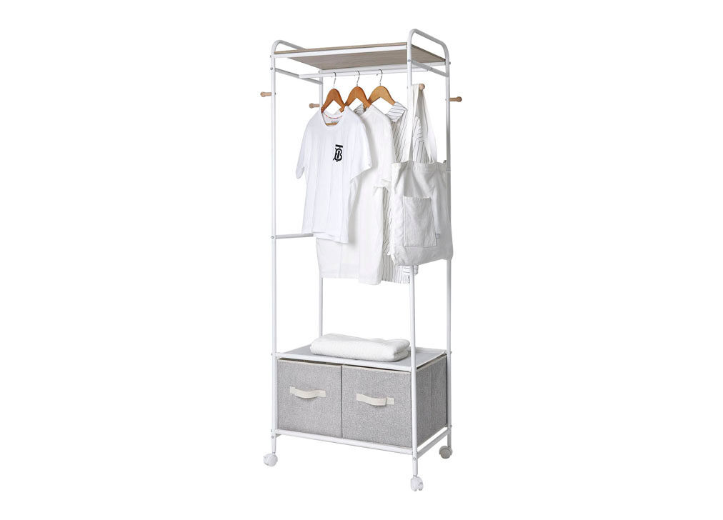 Burro de ropa eddy ii metal blanco